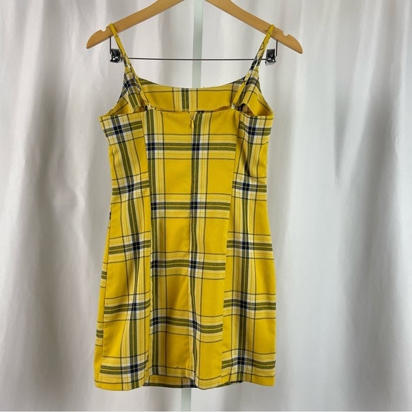 Forever 21 Small Clueless Plaid Mini Dress Side Slit Scoop Neck Y2K Retro - Picture 2 of 7